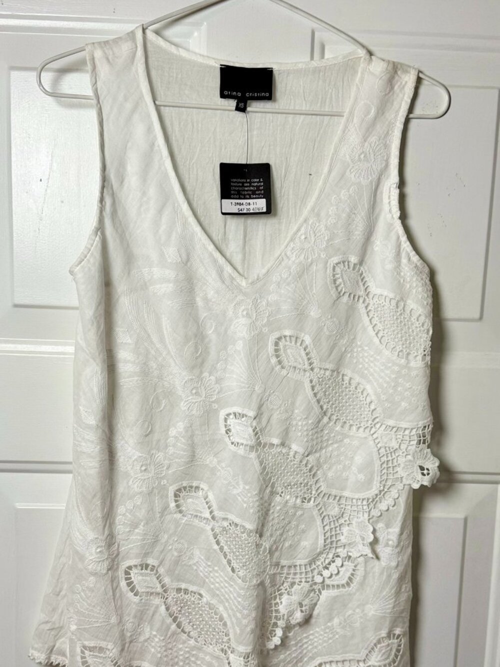 Atina Cristina Sleeveless Lace Detail Tank NWT Sizw XS
